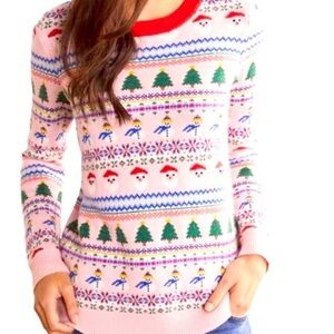Boden Pink Fair Isle with Holiday Patterns